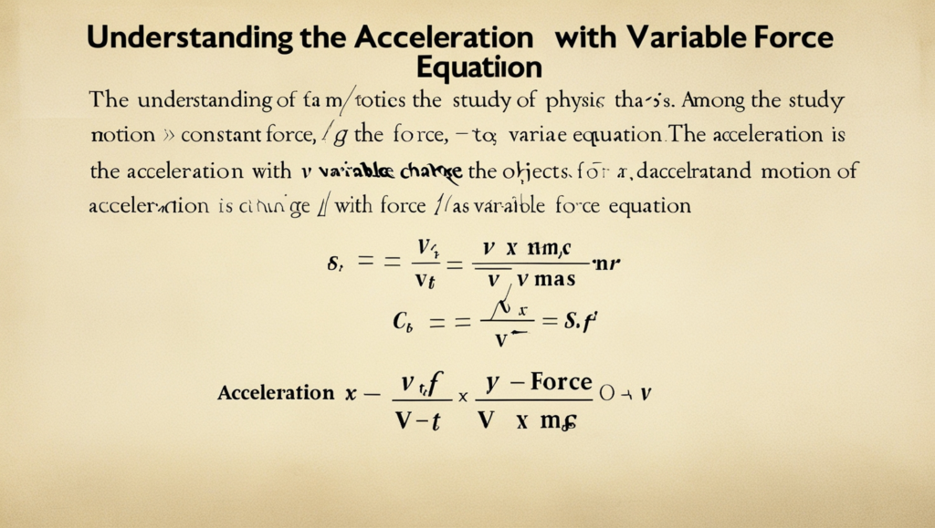 Understanding the acceleration with variable force equation